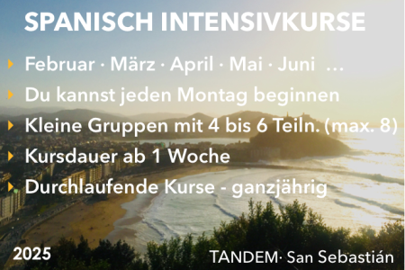 Tandem San Sebastián Intensivkurse während des ganzen Jahres