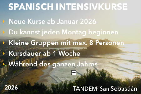 Tandem San Sebastián Intensivkurse während des ganzen Jahres