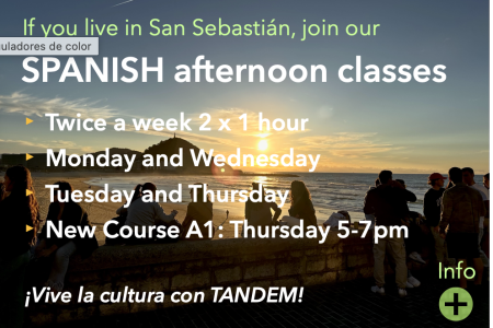 TANDEM Afternoon Courses for those who live in San Sebastián Donostia