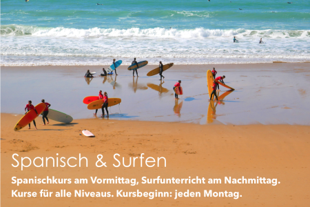 Spanisch lernen und Surfen